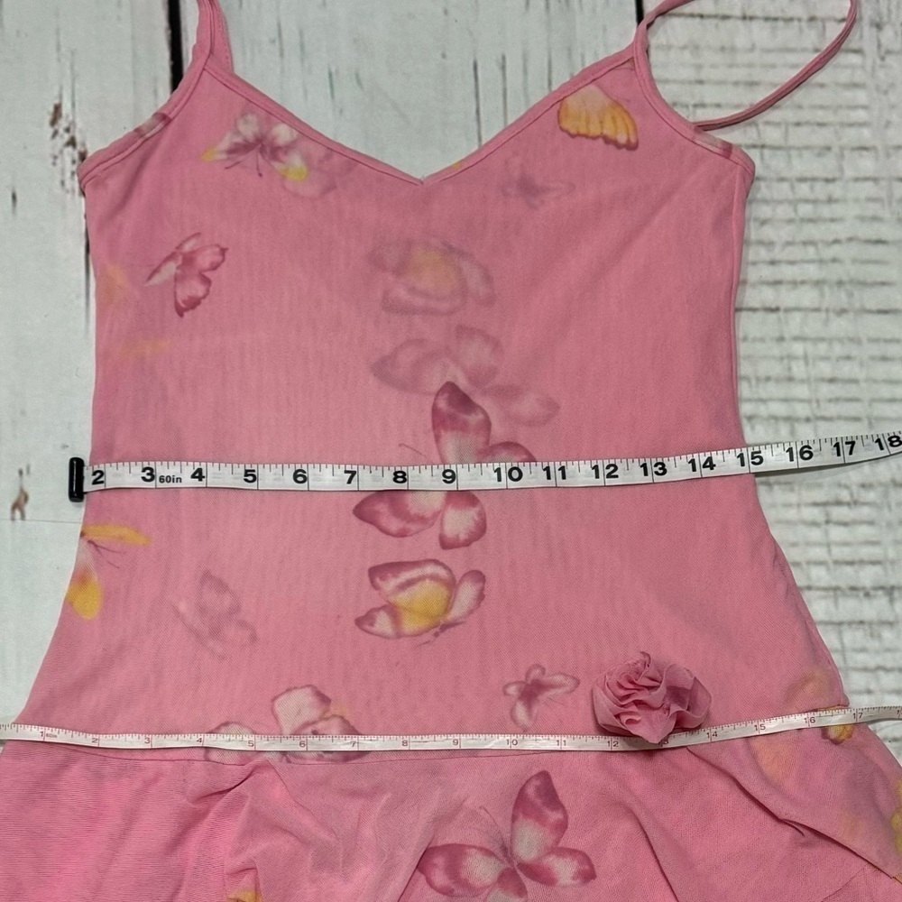 ARDEN B Spaghetti strap dress tiered mesh butterfly prints Small nwt Y2K Vintage - Picture 3 of 16